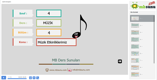 4.Sınıf Müzik - Müzik Etkinliklerimiz Sunusu