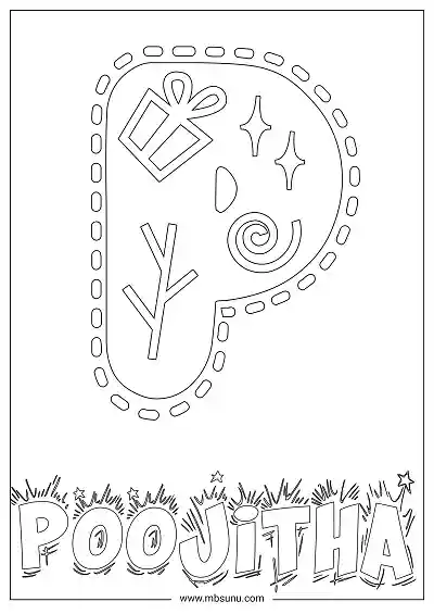 Coloring Page For Name - Poojitha