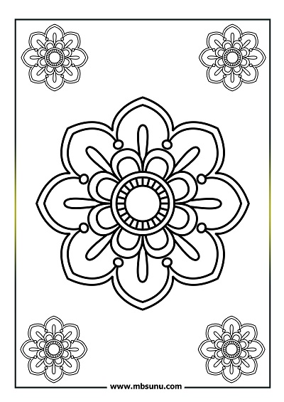 Basit mandala boyama 41
