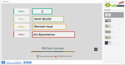 2.Sınıf Hayat Bilgisi Dini Bayramlarımız Sunusu