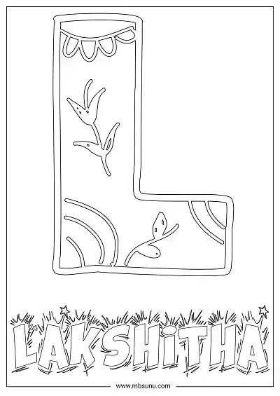 Coloring Page For Name - Lakshitha
