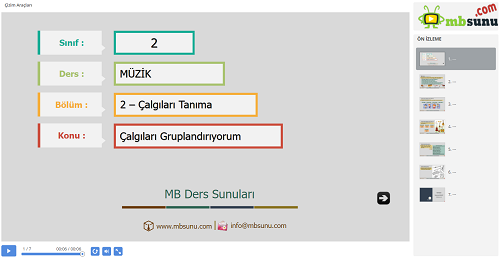 2.Sınıf Müzik Çalgıları Gruplandırıyorum Sunusu