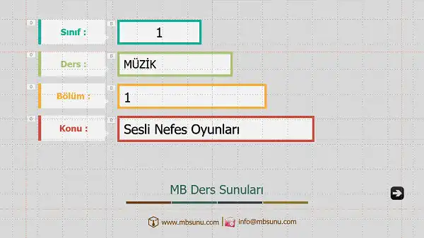 1. Sınıf Müzik - Sesli Nefes Oyunları Sunusu