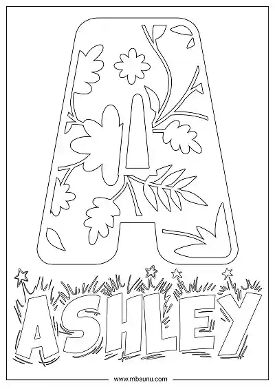 Coloring Page For Name - Ashley