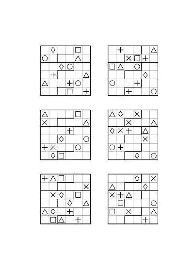 Şekilli Sudoku Etkinlikleri 2 (6x6)