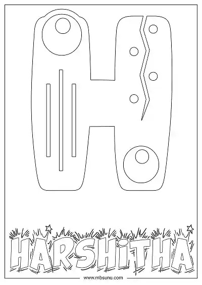 Coloring Page For Name - Harshitha