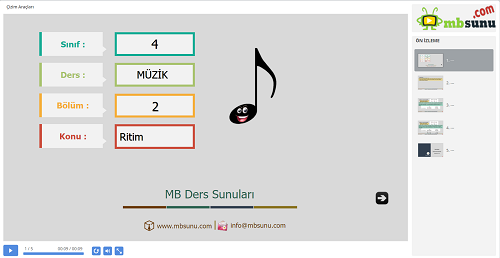 4.Sınıf Müzik Ritim Sunusu