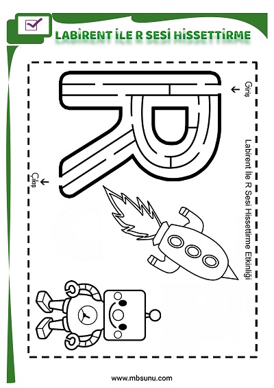 1. Sınıf İlk Okuma Labirent İle R Sesi Hissettirme Etkinliği