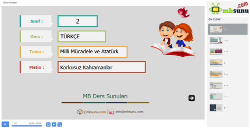 2.Sınıf Türkçe Korkusuz Kahramanlar Metni Sunusu