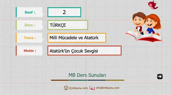 2. Sınıf Türkçe - Atatürk'ün Çocuk Sevgisi Metni Sunusu