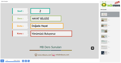 2.Sınıf Hayat Bilgisi Yönümüzü Buluyoruz Sunusu