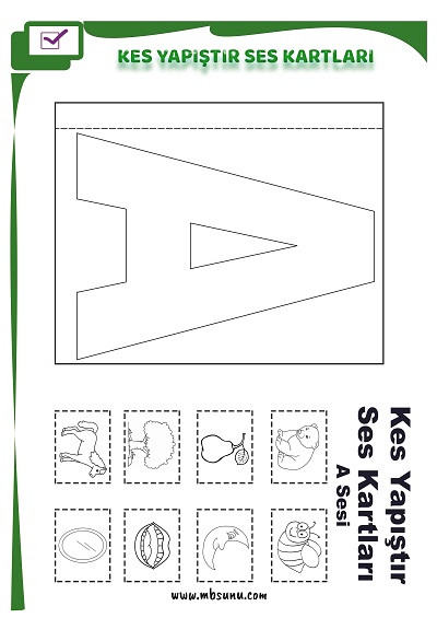 1. Sınıf İlk Okuma A Sesi - Kes Yapıştır Ses Kartı