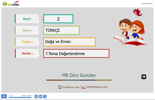 2.Sınıf Türkçe 7. Tema Değerlendirme Sunusu