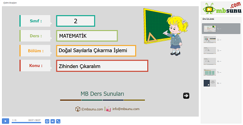 2.Sınıf Matematik Zihinden Çıkaralım Sunusu