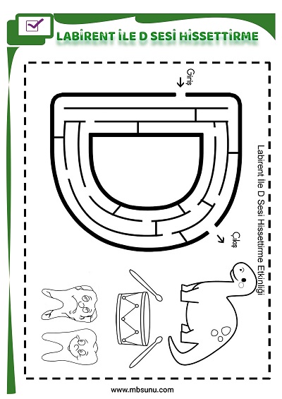 1. Sınıf İlk Okuma Labirent İle D Sesi Hissettirme Etkinliği