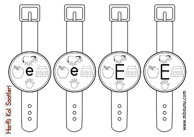 1. Sınıf İlk Okuma E Sesi - Harfli Kol Saati Etkinliği