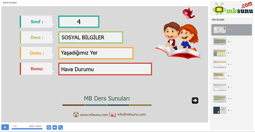 4.Sınıf Sosyal Bilgiler Hava Durumu Sunusu