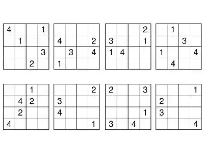 Klasik Sudoku Etkinlikleri (4x4) - Seviye 2