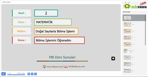 2.Sınıf Matematik Bölme İşlemini Öğrenelim Sunusu