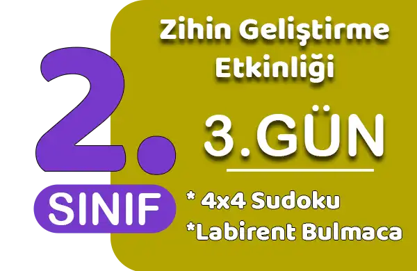 2. Sınıf Zihin Geliştirme Etkinliği 3 (Sudoku, Labirent Bulmaca)