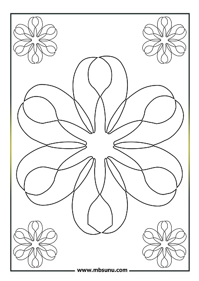 Basit mandala boyama 10
