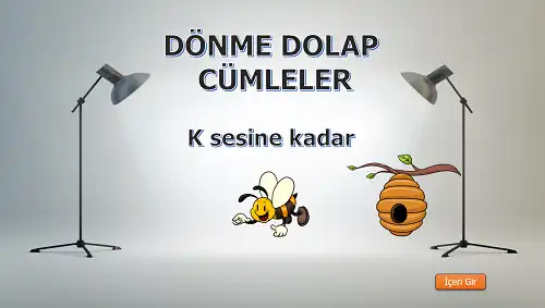 1. Sınıf K Sesi Cümle Yazma - Dönme Dolap Cümleler Oyunu