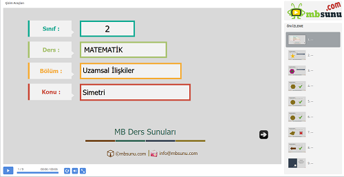 2.Sınıf Matematik Simetri Sunusu