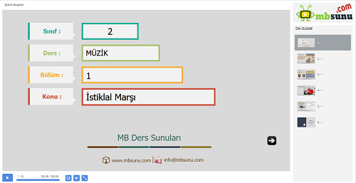 2.Sınıf Müzik İstiklal Marşı Sunusu