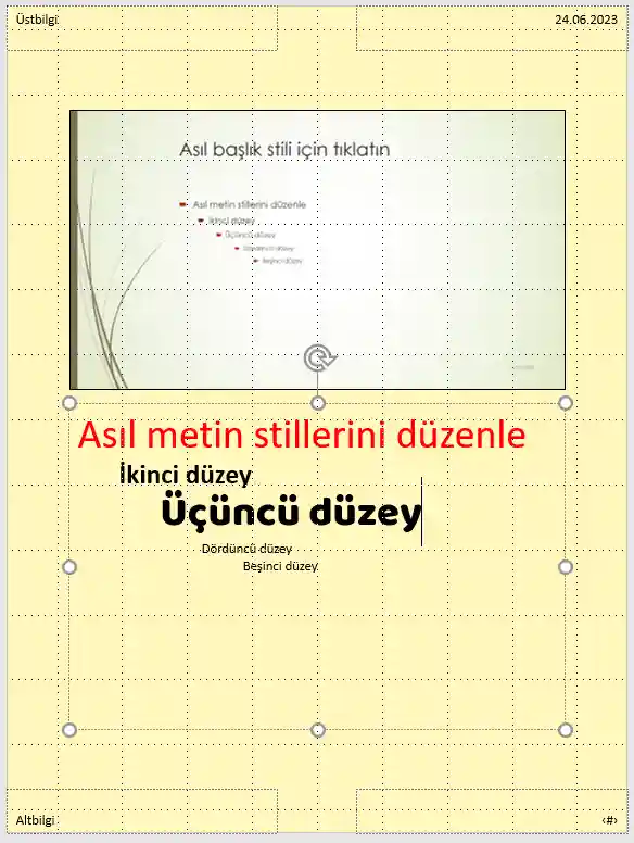 Powerpoint Asıl Notlar Görünümü