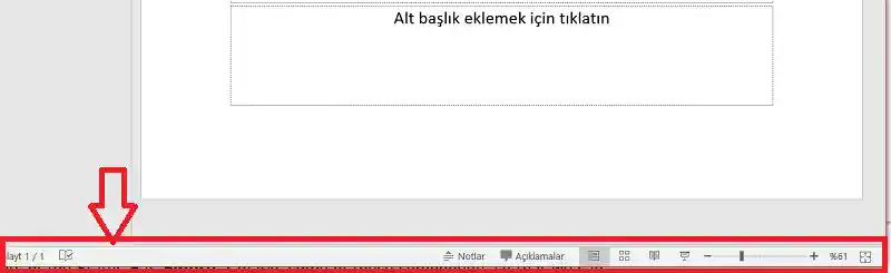 Powerpointteki Durum Çubuğu