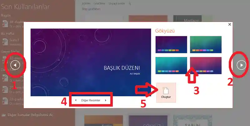 Seçilen temanın ana özelliklerini ön izlemede değiştirme