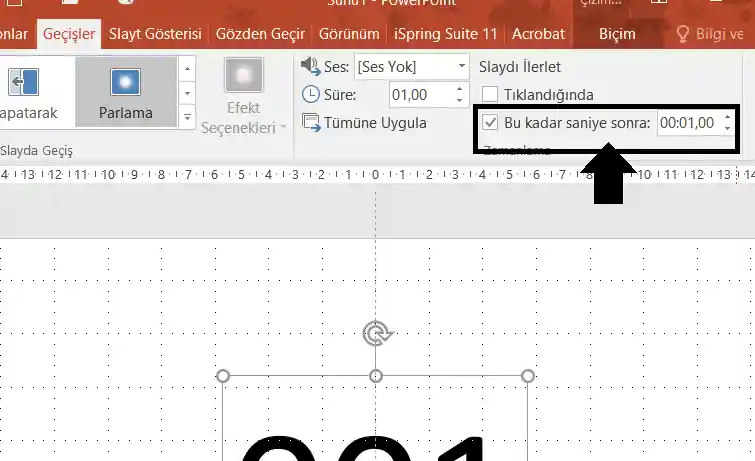 Powerpoint Efekti Geçiş Süresi Girme