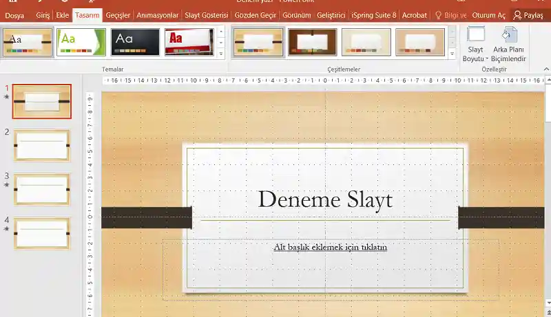 Powerpoint Görev Paneli Olmadan PowerPoint 2016 Arayüzü