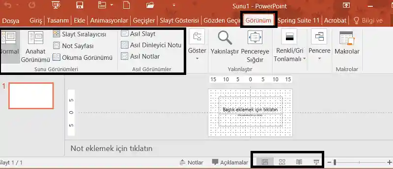 Powerpoint Sunu Görünümleri: Genel Bakış