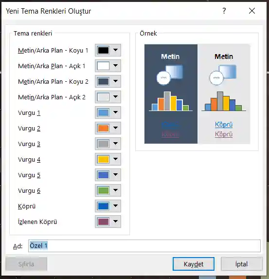 Powerpoint Tema Renk Seti