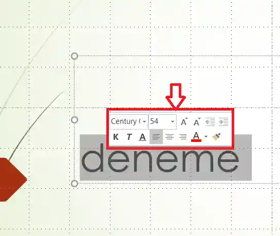 Powerpoint Mini Araç Çubuğu