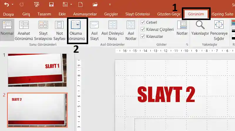 Powerpoint Okuma Görünümü Seçimi