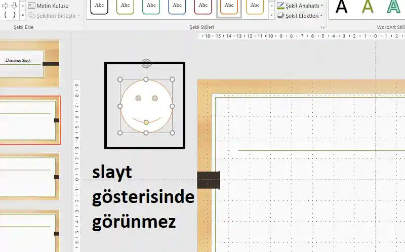 Powerpointteki slayt çalışma alanı