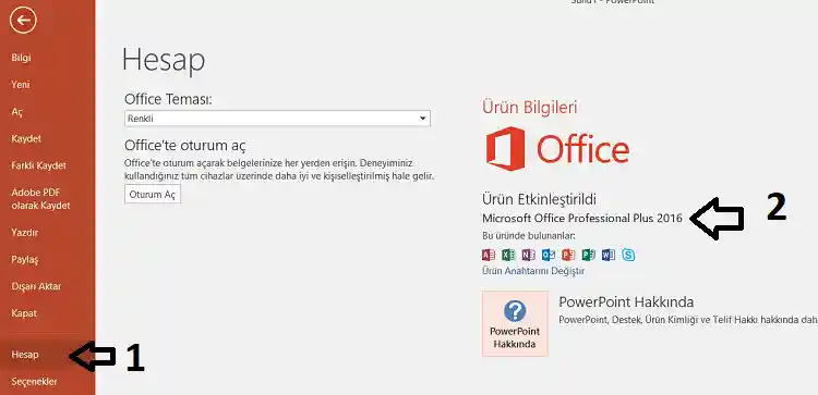Powerpoint Sürümünü Tespit Etme