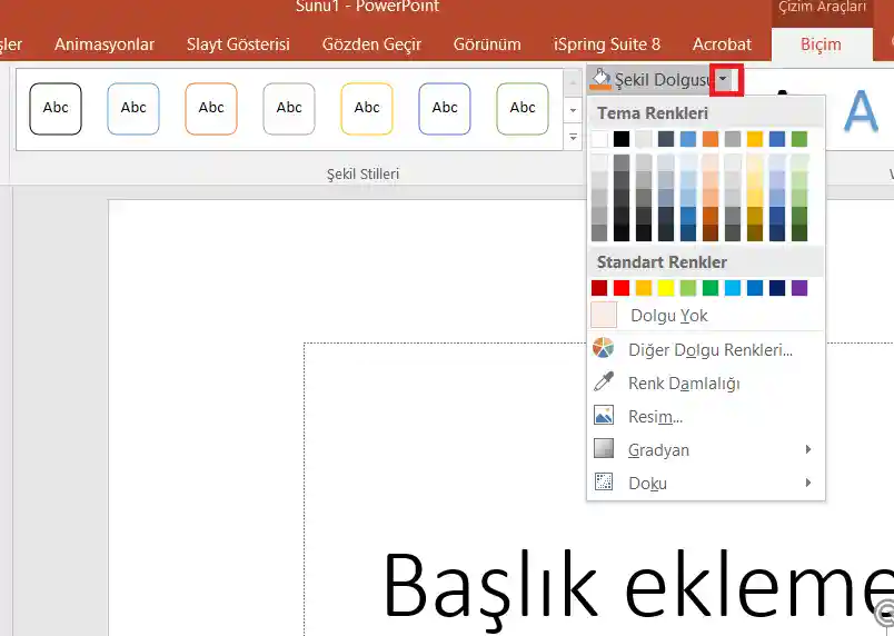 PowerPoint Aşağı Ok