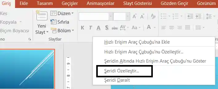 Powerpoint Şeridi Özelleştirme