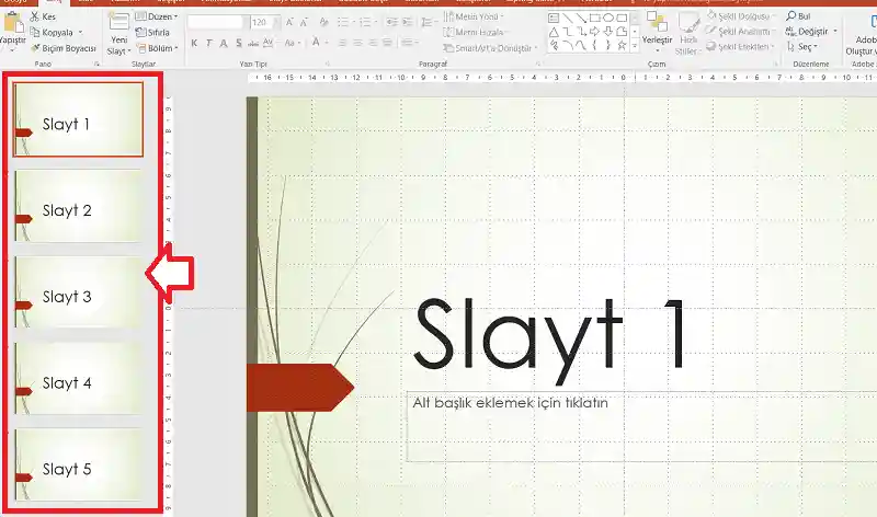 Powerpoint Slayt Paneli