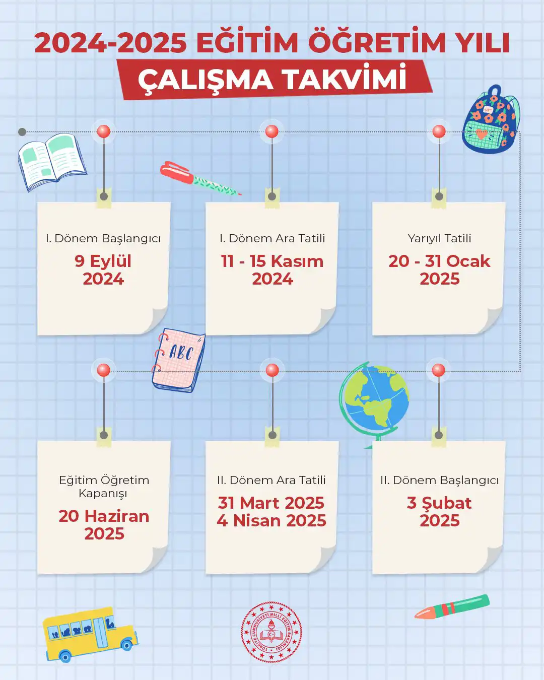 2024-2025 Eğitim Öğretim Yılı Takvimi