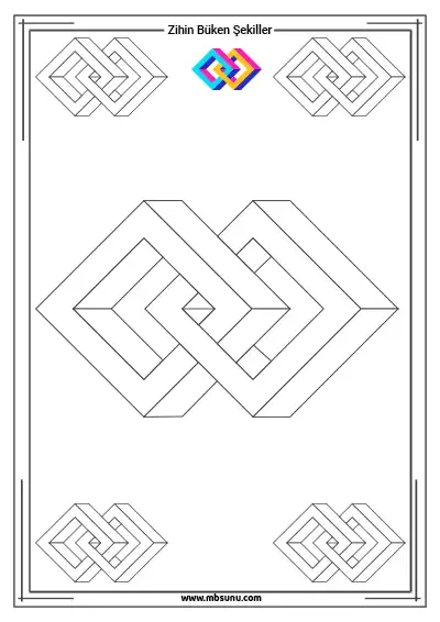Zihin Büken Şekiller Boyama 14
