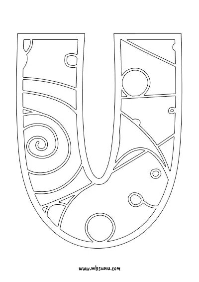 Boyamaya Uygun Png U Harfi - Model 7