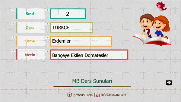 2. Sınıf Türkçe - Bahçeye Ekilen Domatesler Metni Sunusu