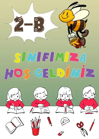 Model 4, 2-B Sınıfı İçin Arılı Sınıfımıza Hoş Geldiniz Posteri - 50x70