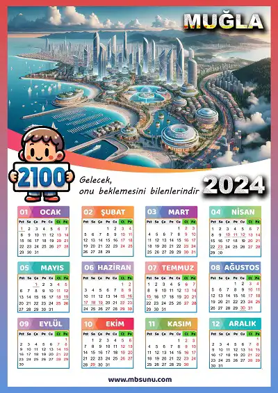 Gelecek Tasarımlı 2024 Muğla Takvimi