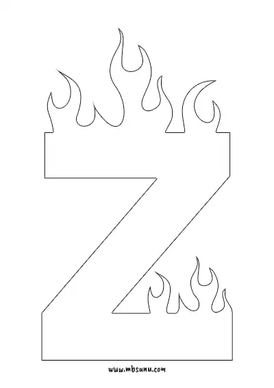 Boyamaya Uygun Png Z Harfi - Model 12
