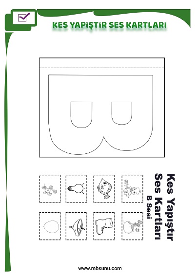 1. Sınıf İlk Okuma B Sesi - Kes Yapıştır Ses Kartı